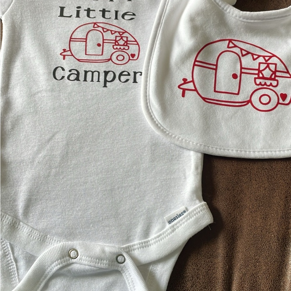 Gerber Red and White Bodysuit with Camper Design